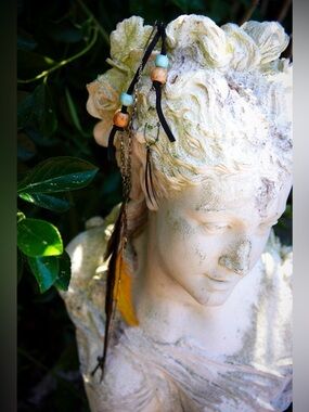 Artisan Boho Feather & Bead Hair Accessory - Lemon Tree Gallery